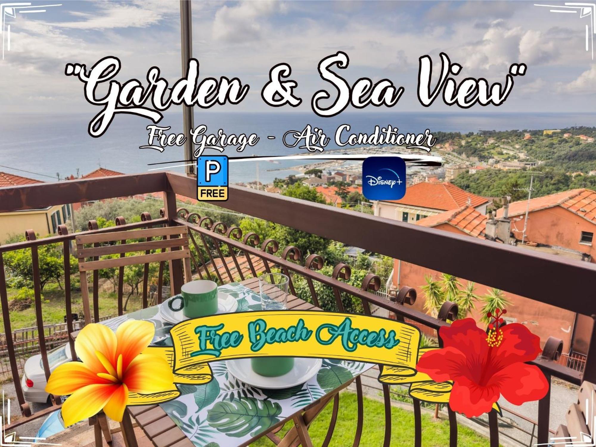 Garden & Sea View - Free Beach Access And Garage - Wifi Varazze Kültér fotó